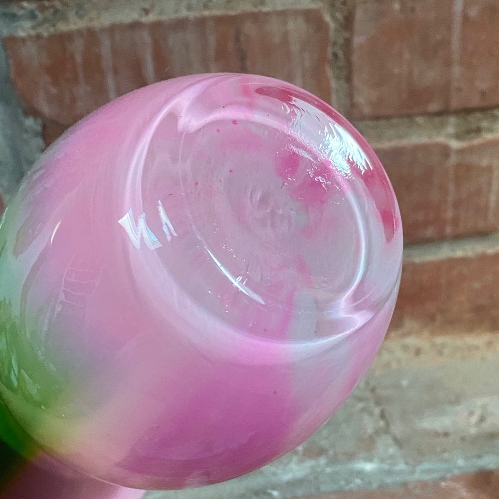 Pink and Green Glass Vase - Picture 6 of 6